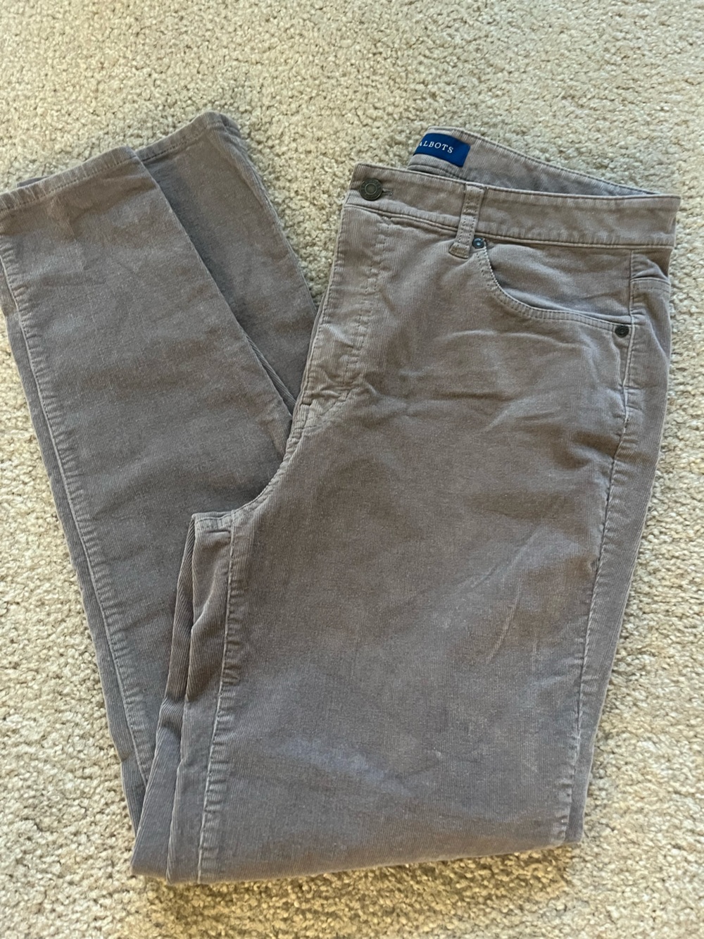 Ladies Talbots grey corduroy pants Size 12